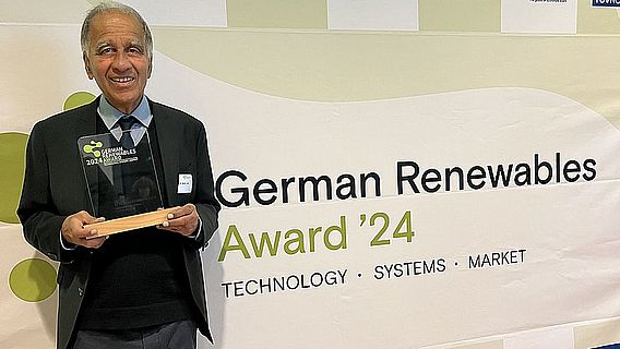 Mojib Latif bei der Preisverleihung zum German Renewables Award 2024