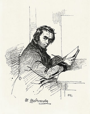 Ukrainischer Nationaldichter, Taras Schewtschenko (Selbstbildnis, 1843)