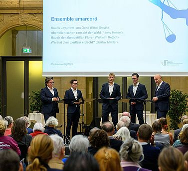 Das Vokalensemble amarcord begleitete die Veranstaltung mit musikalischen Beitr&auml;gen zur Er&ouml;ffnung und Abendveranstaltung