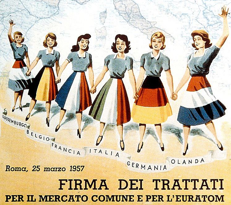 Plakat zur Feier der Unterzeichnung der R&ouml;mischen Vertr&auml;ge (1957)