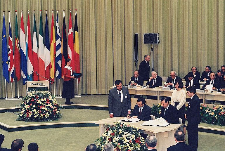Unterzeichnung des Vertrags von Maastricht