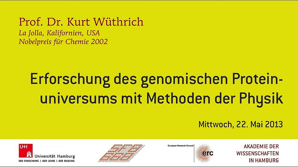 Otto Stern Symposium 2013 - Vortrag Kurt W&uuml;thrich