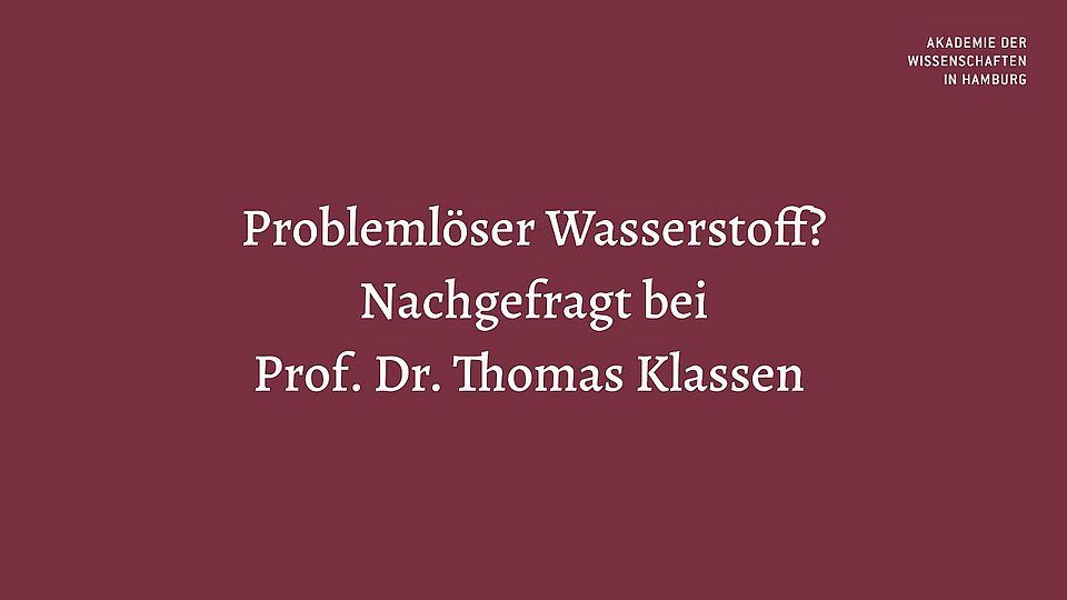 Problemlöser Wasserstoff? Nachgefragt bei Prof. Dr.-Ing. Thomas Klassen