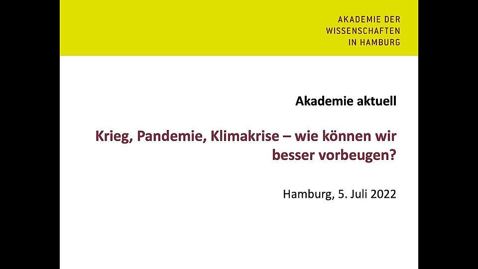 Krieg, Pandemie, Klimakrise &ndash; wie k&ouml;nnen wir besser vorbeugen?